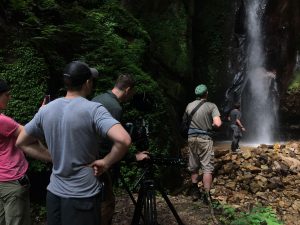 Justin Hall Nat Geo Explorer Runningman on camera Tanzania